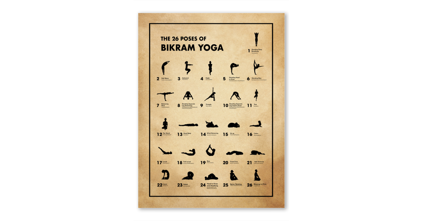 Yoga The 26 Poses Of Bikram Yoga